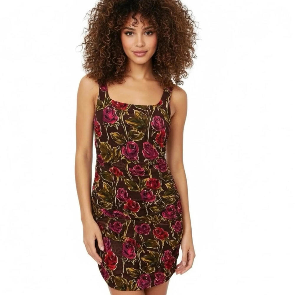 Jay Godfrey Floral Ruched Bodycon Dress Sheath Cocktail Party Size 6